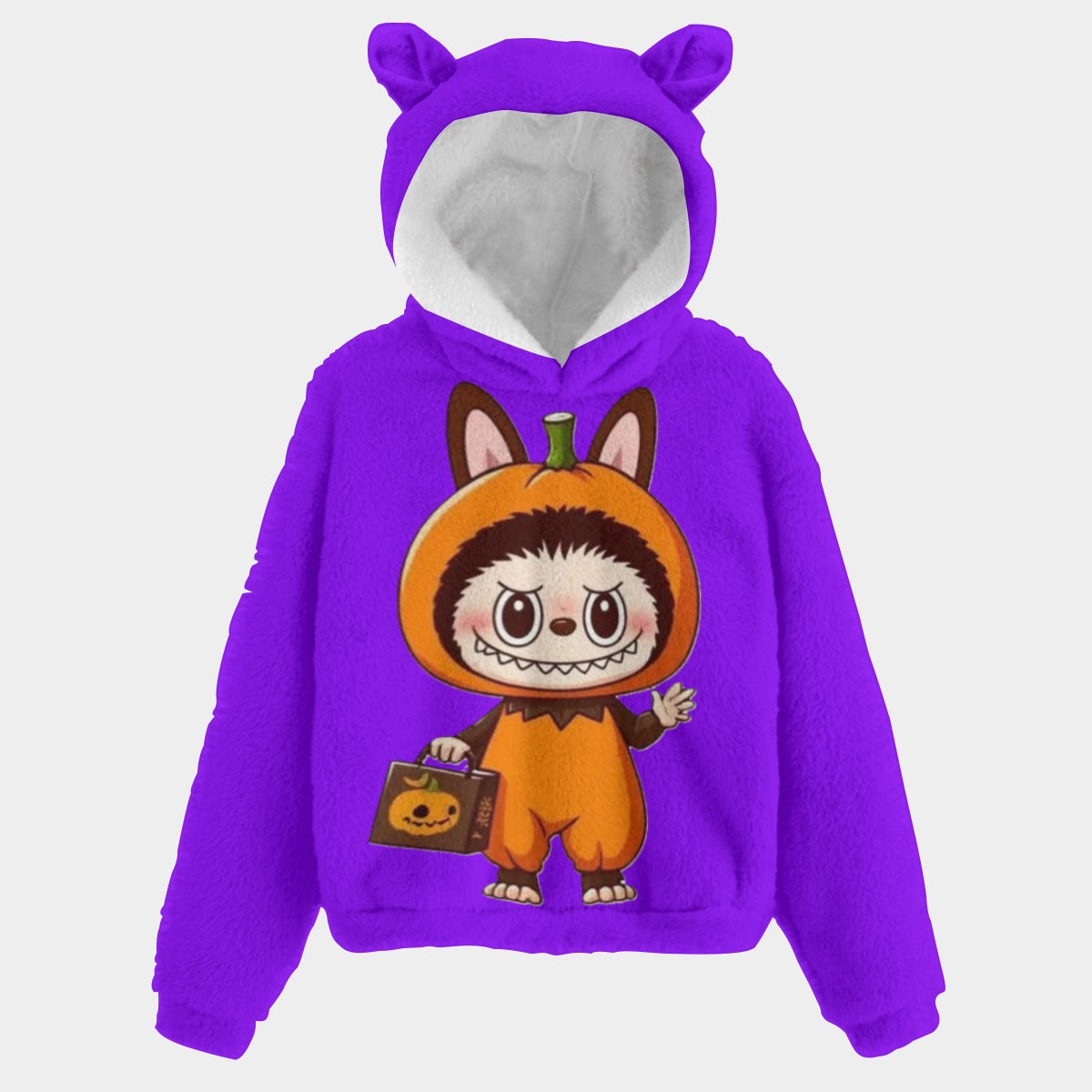KSC's Halloween Limited Edition Labubu Kid’s Borg Fleece Hoodie With Ears