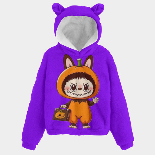 KSC's Halloween Limited Edition Labubu Kid’s Borg Fleece Hoodie With Ears