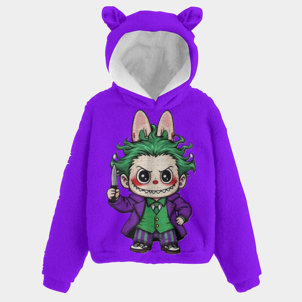 KSC's Exclusive Halloween Labubu Joker Kid’s Borg Fleece Sweatshirt With Ear
