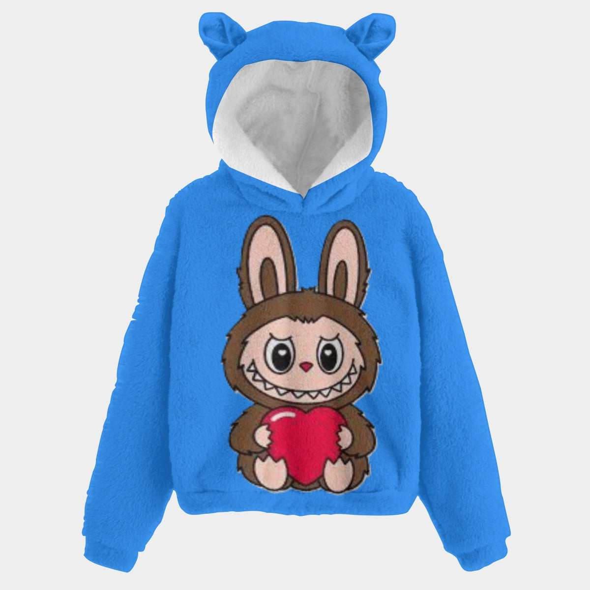 KSC's Fleece Sweatshirt LABUBU Print Kid’s Borg Fleece Sweatshirt With Ears