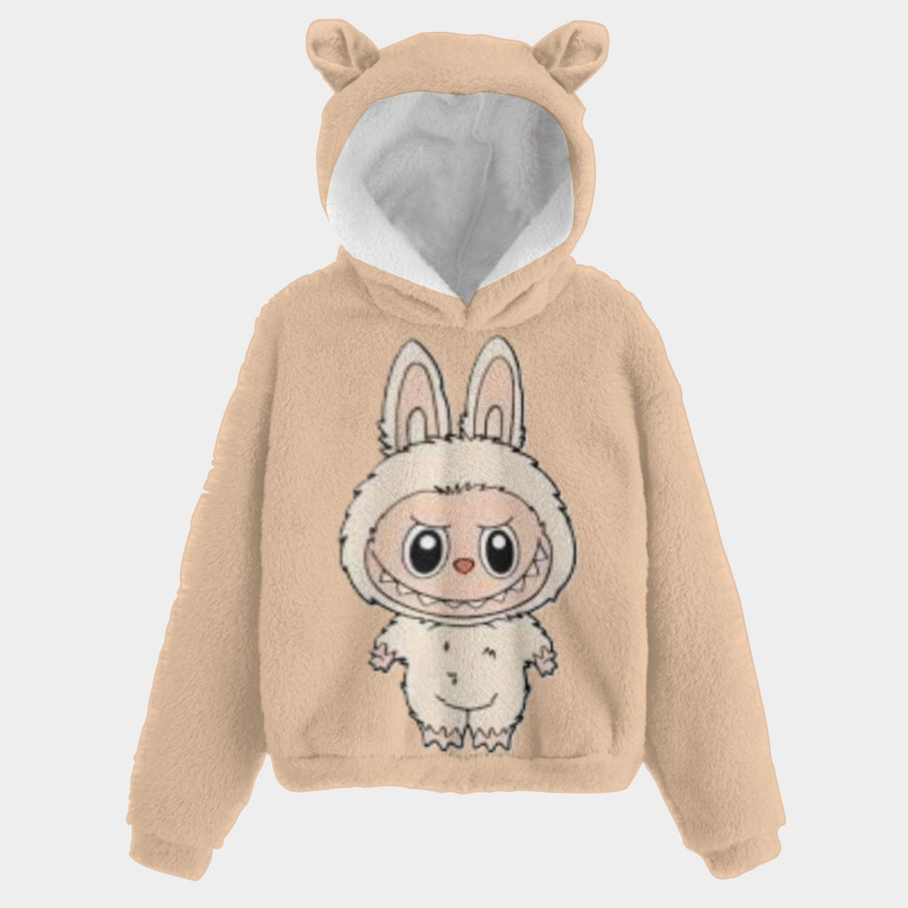 Labubu Hoodies Kid’s Borg Fleece Sweatshirt With Ear