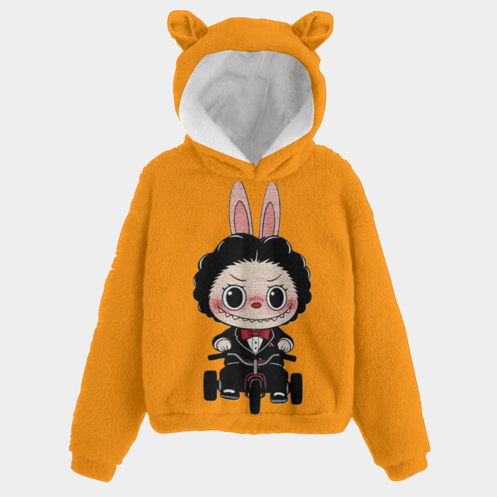 KSC's Exclusive Halloween Labubu Saw Design Kid’s Borg Fleece Hoodie With Ears