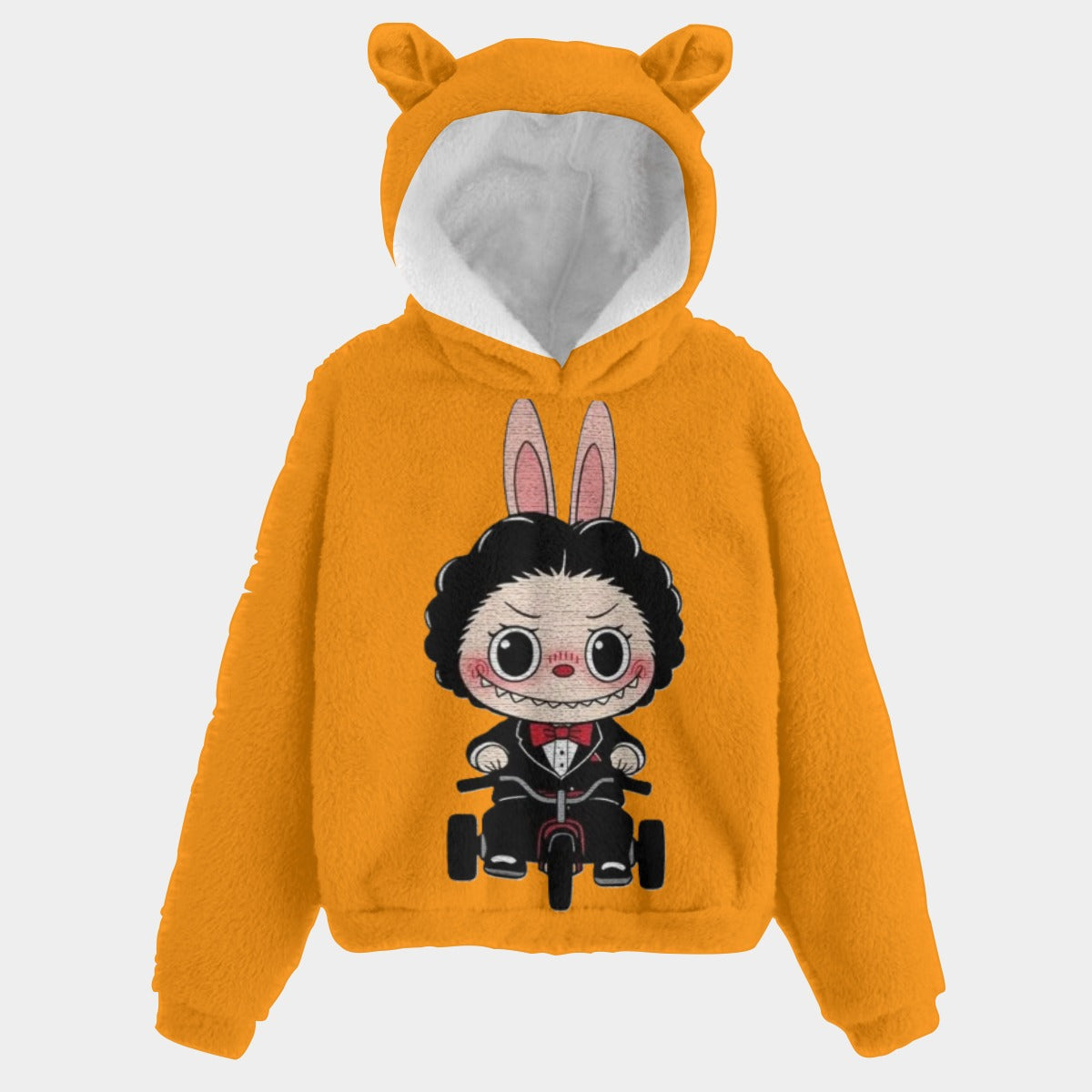 KSC's Exclusive Halloween Labubu Saw Design Kid’s Borg Fleece Hoodie With Ears