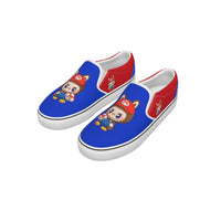 🍄Mario Labubu Power-Up Slip-On Sneakers – Red & Blue Edition - Mario Labubu Red & Blue Kid's Slip On Sneakers