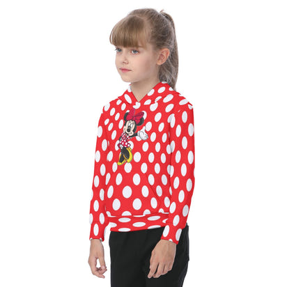 KSC's Exclusive/Custom- Young Girl's Hoodies-Red w/White Polka Dots - Kid's Hoodie
