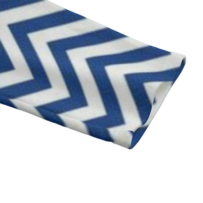 HOT NEW ITEM - Blue Zig Zag Women's Boat Neckline Sweatshirt With Chest Pocket | 310GSM Cotton