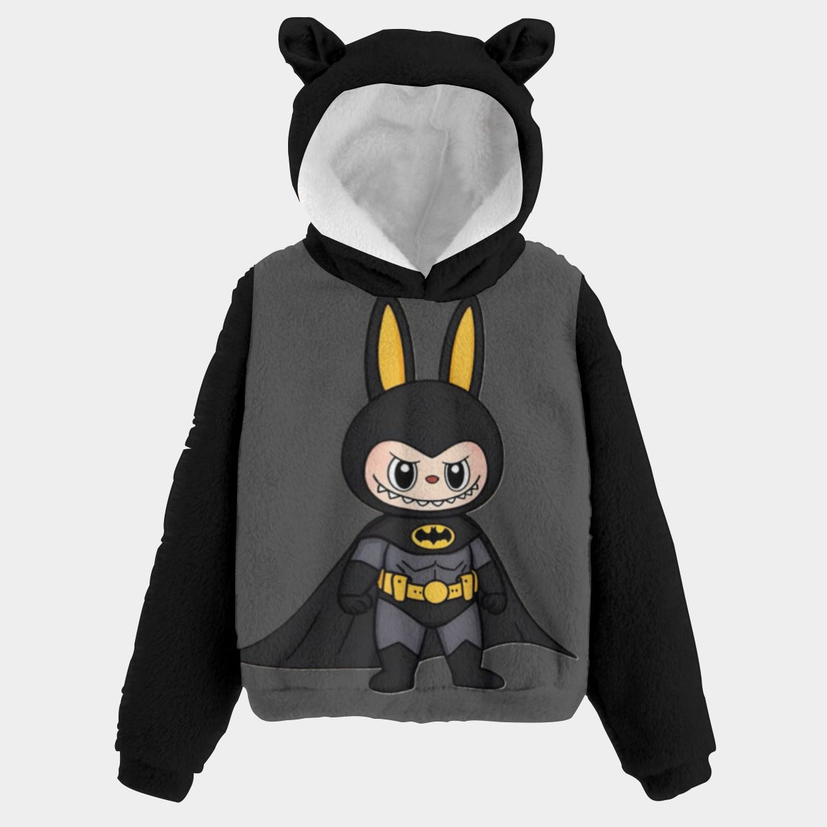 KSC's Exclusive Labubu Batman Kid’s Borg Fleece Hoodie With Ears