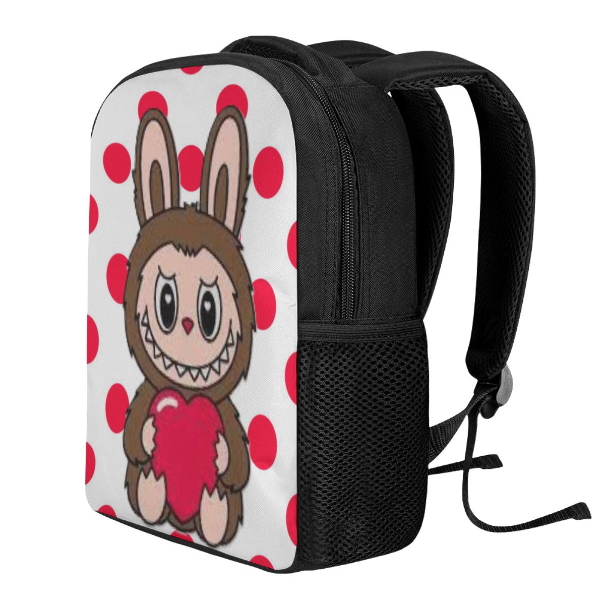 Backpack with cartoon character on a white background