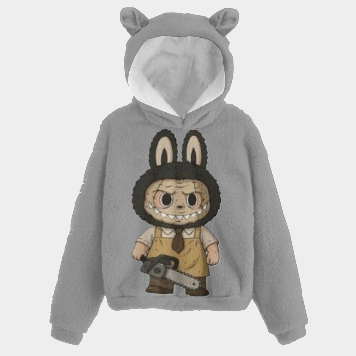 Halloween Labubu Youth Hoodie  - Kid’s Borg Fleece Sweatshirt With Ear