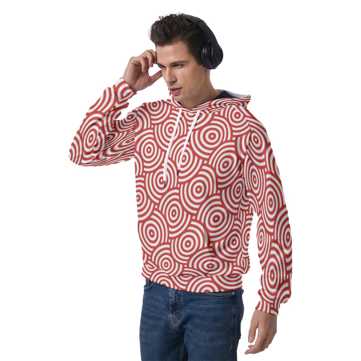 KSC's Exclusive Men's Red Swirl Raglan Pullover Hoodie