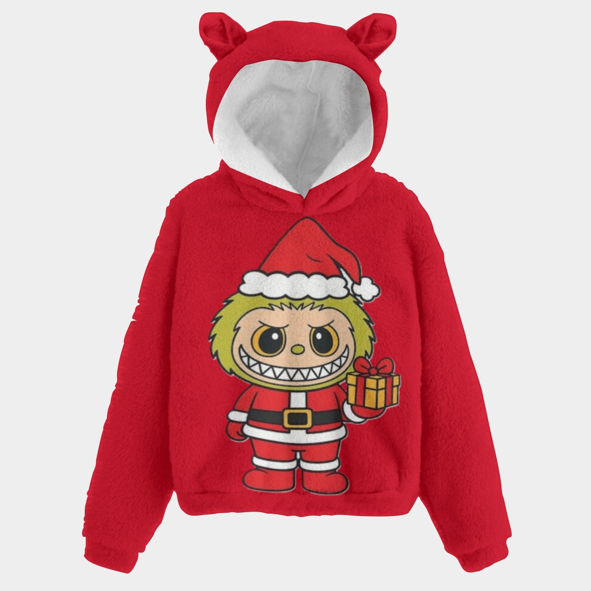 KSC's Limited Edition Christmas Labubu Grinch Kid’s Borg Fleece Sweatshirt With Ear