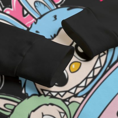 Kid's Labubu Black Pullover Hoodie | 310GSM Cotton