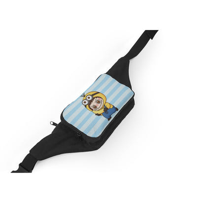💙 Labubu Minions Blue Stripe Fanny – Mischief-Ready Style for All Ages -Minion Labubu Blue Stripe Fanny Bag/Crossbody Bag - Fanny Packs for all ages! Waist Packs
