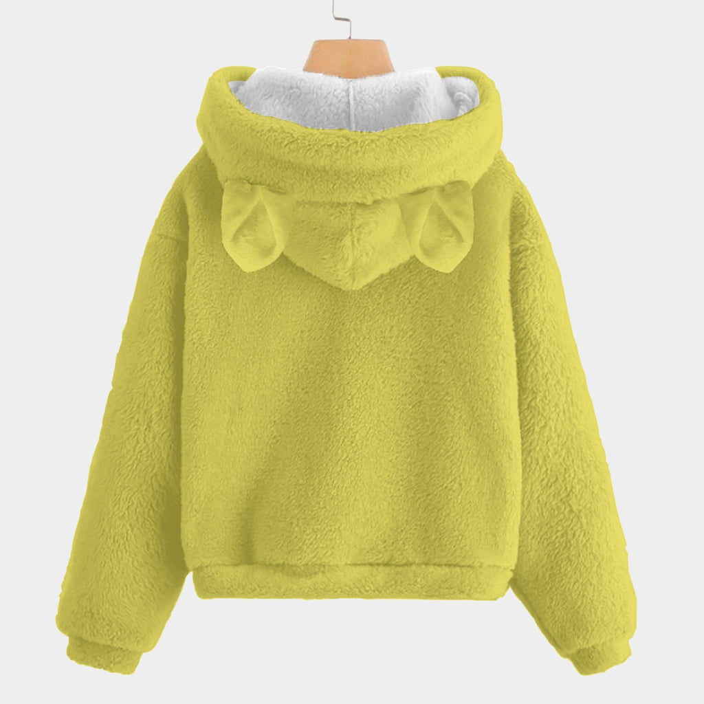 KSC's Fleece Sweatshirt LABUBU Print Kid’s Borg Fleece Sweatshirt With Ears