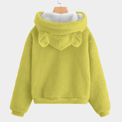 KSC's Fleece Sweatshirt LABUBU Print Kid’s Borg Fleece Hoodie With Ears