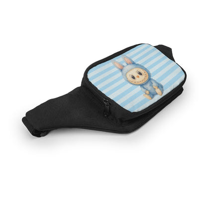 💙 The Cute & Trending Labubu Blue Stripe Blue Labubu All Ages Welcome Cross Body Bags/Fanny Bags -Waist Packs💙Labubu Blue Stripe Fanny – Cute, Cool & Made for All Ages