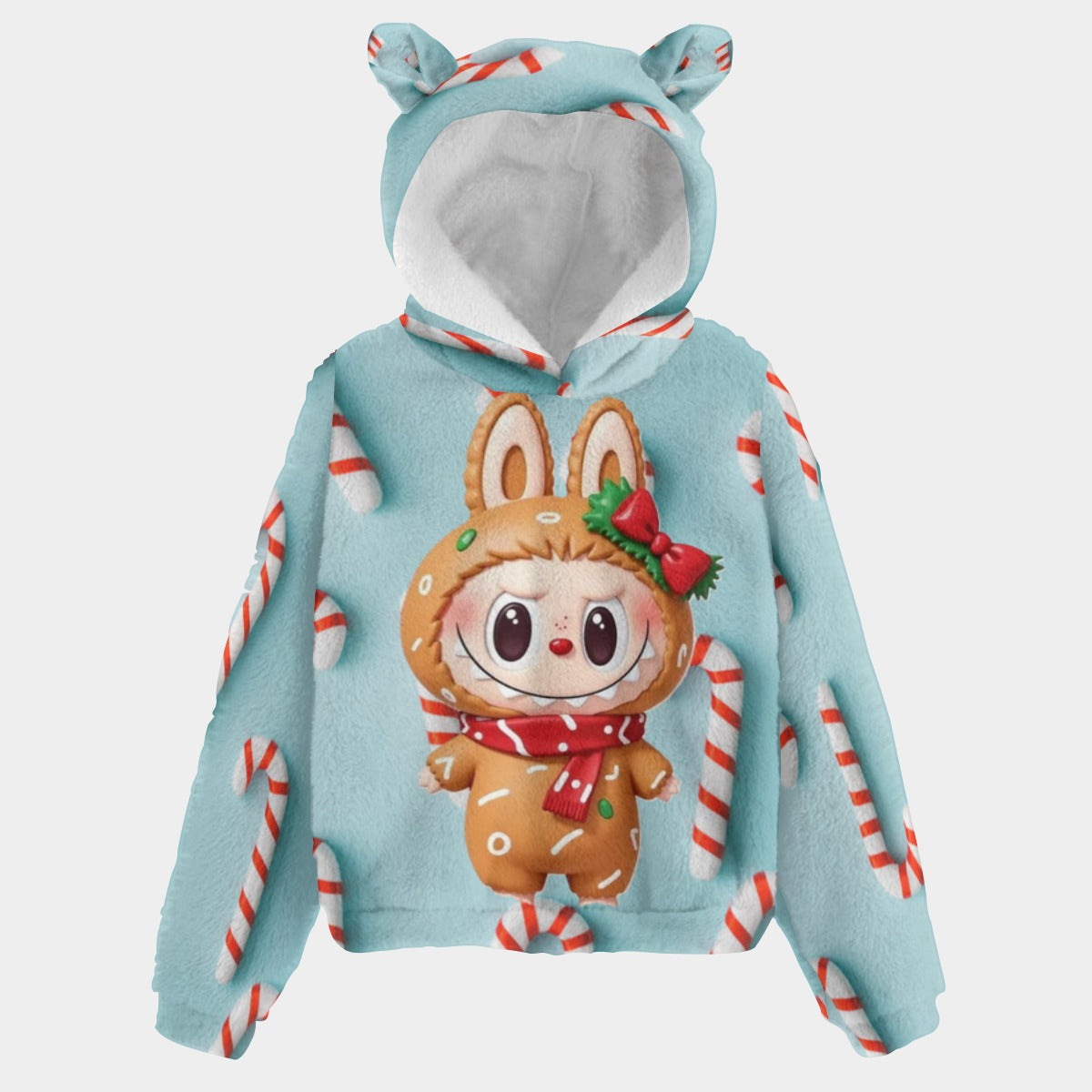 KSC's Exclusive Christmas Labubu Kid’s Borg Fleece Hoodies With Ears
