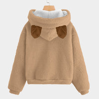 Beanie Bear Tan Kid’s Borg Fleece Hoodie With Ears