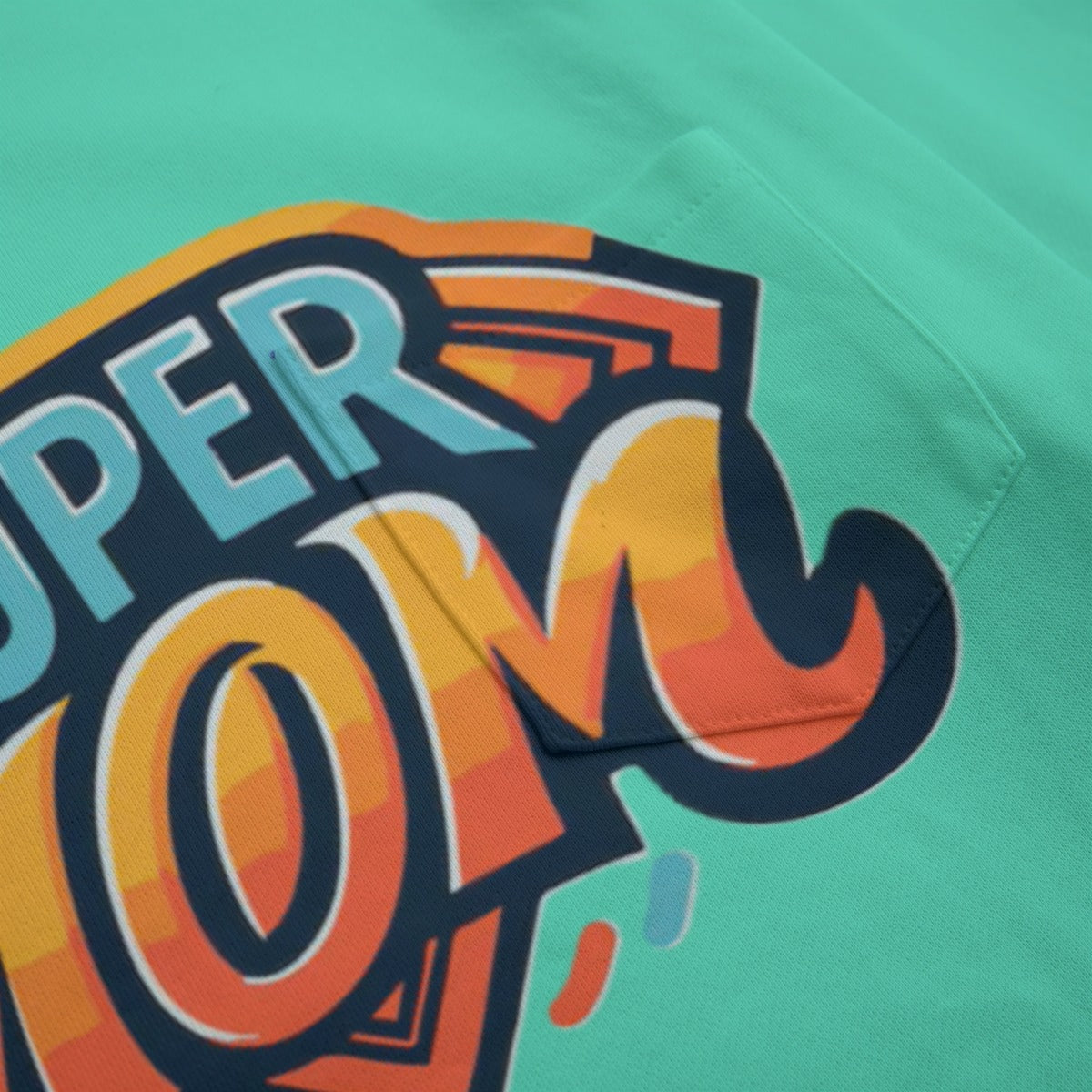 HOT NEW ITEM - Sea Foam Green Super Mom Women's Boat Neckline Sweatshirt With Chest Pocket | 310GSM Cotton