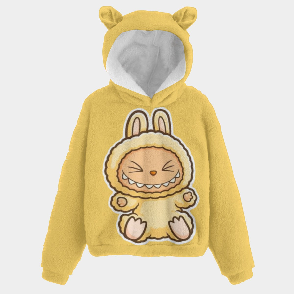 KSC's Exclusive Labubu Fluffy Baby Kid’s Borg Fleece Hoodie With Ears