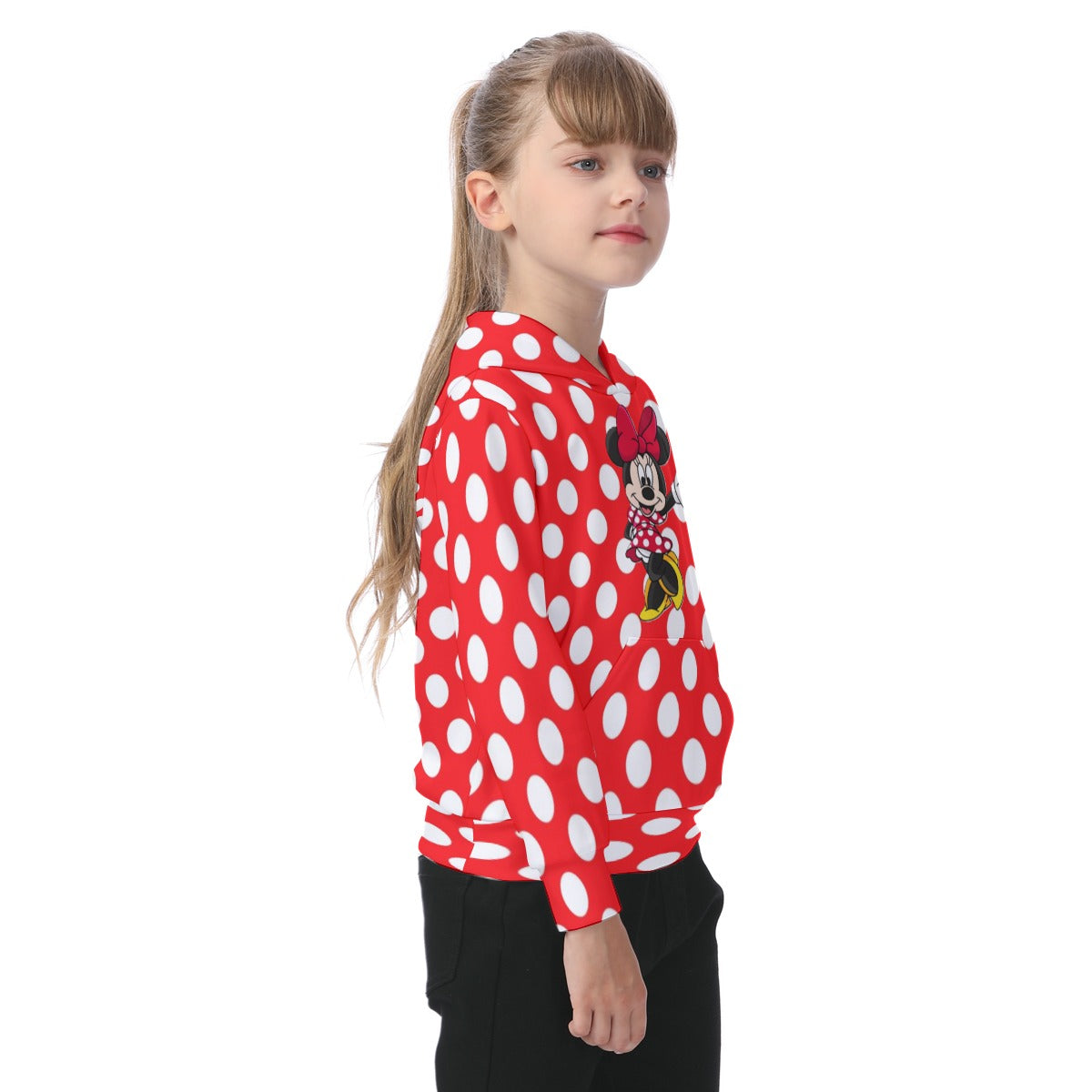 KSC's Exclusive/Custom- Young Girl's Hoodies-Red w/White Polka Dots - Kid's Hoodie