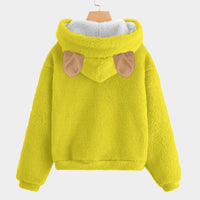 Hoodie Teddy Bear Yellow Kid’s Borg Fleece Hoodie With Ears