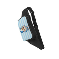💙Labubu Bluey Stripe Fanny – Playful Style for Every Generation - Bluey Labubu Blue Stripe Fanny Bag/Cross Body Bag - Trendy Fanny Packs For All Ages -Waist Packs