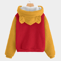 🍯Pooh Bear Labubu Snuggle Hoodie – Fleece Ears Edition for Kids -Pooh Bear Labubu Kid’s Borg Fleece Hoodie With Ears