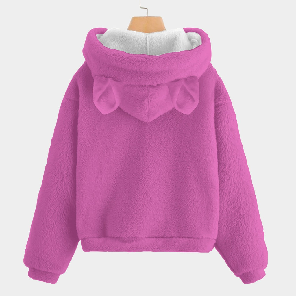 KSC's Exclusive Labubu Too Cute To Care Kid’s Borg Fleece Hoodie With Ears
