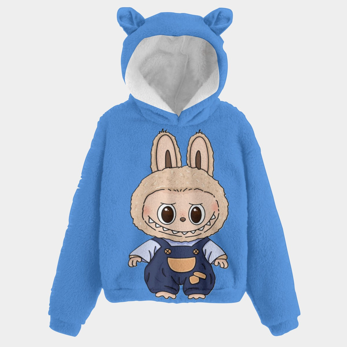 KSC's Fleece Sweatshirt LABUBU Print Kid’s Borg Fleece Sweatshirt With Ears