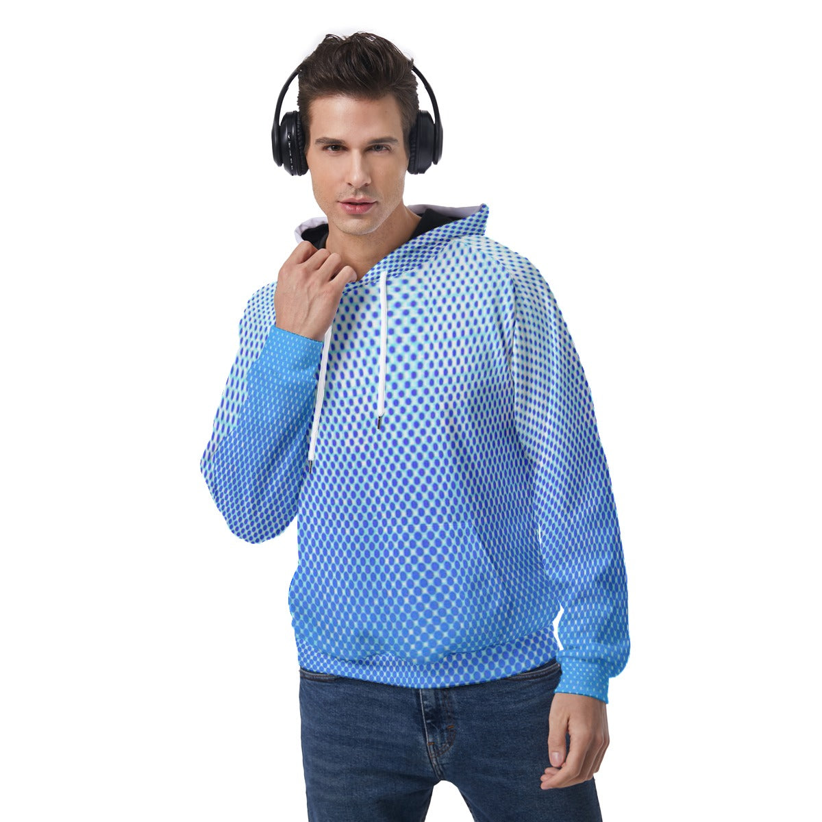 KSC's Exclusive Men's Blue Dot Raglan Pullover Hoodie