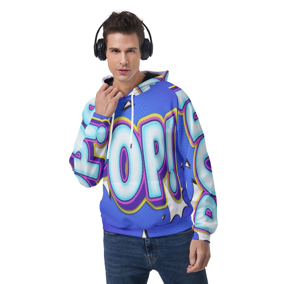 KSC's Exclusive Men's Blue "POP!" Raglan Pullover Hoodie