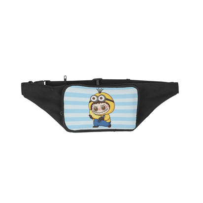 💙 Labubu Minions Blue Stripe Fanny – Mischief-Ready Style for All Ages -Minion Labubu Blue Stripe Fanny Bag/Crossbody Bag - Fanny Packs for all ages! Waist Packs