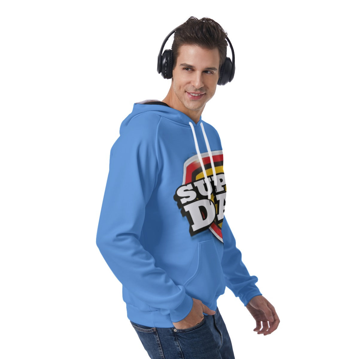 KSC's Exclusive Men's Blue SUPER DAD Raglan Pullover Hoodie