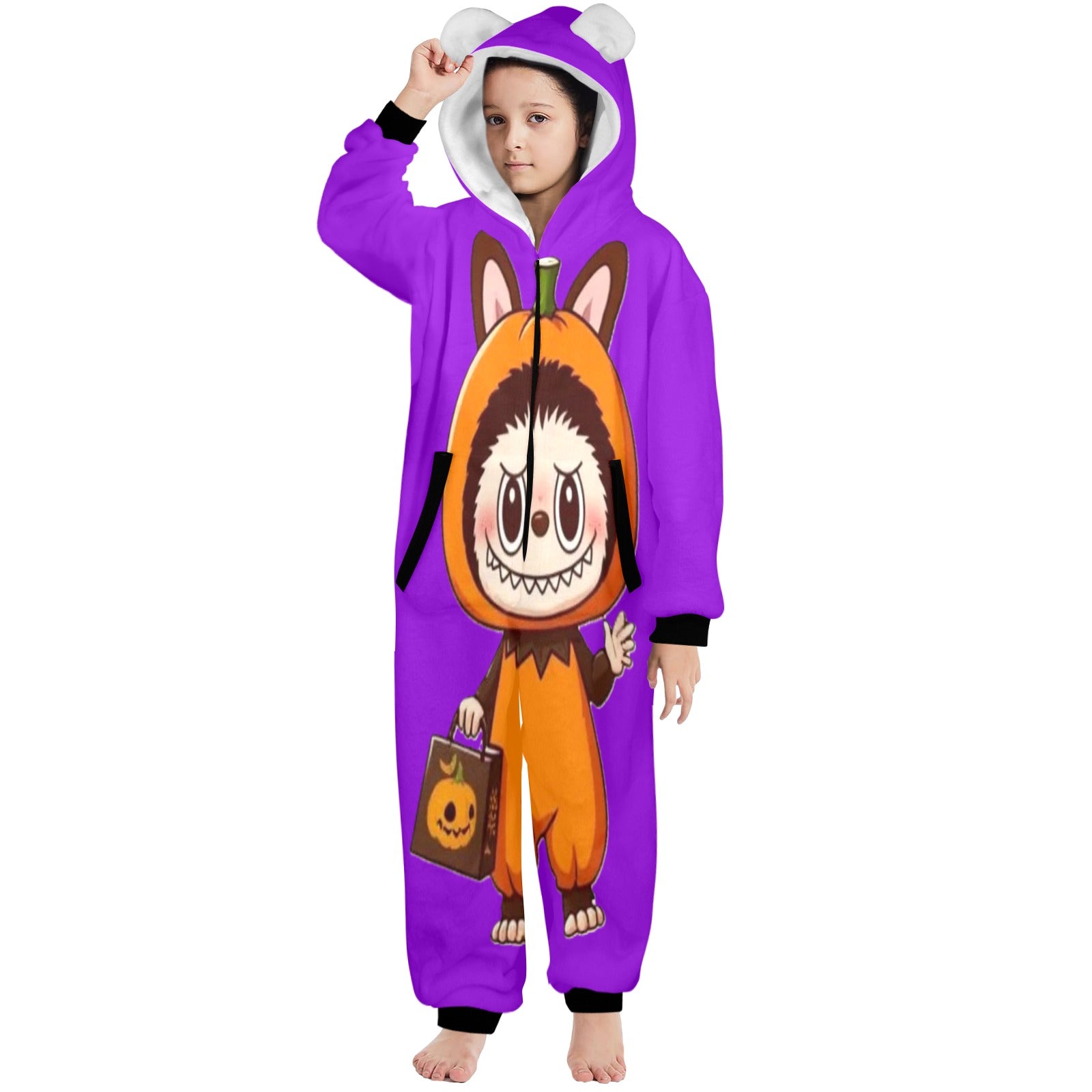 KSC's Halloween Big Kids Unisex Onesies (8 to 15 Years) Pumpkin Man Labubu