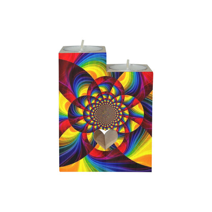 Kaleidoscope Design Candle Holders Wooden Candle Holder (Without Candle)