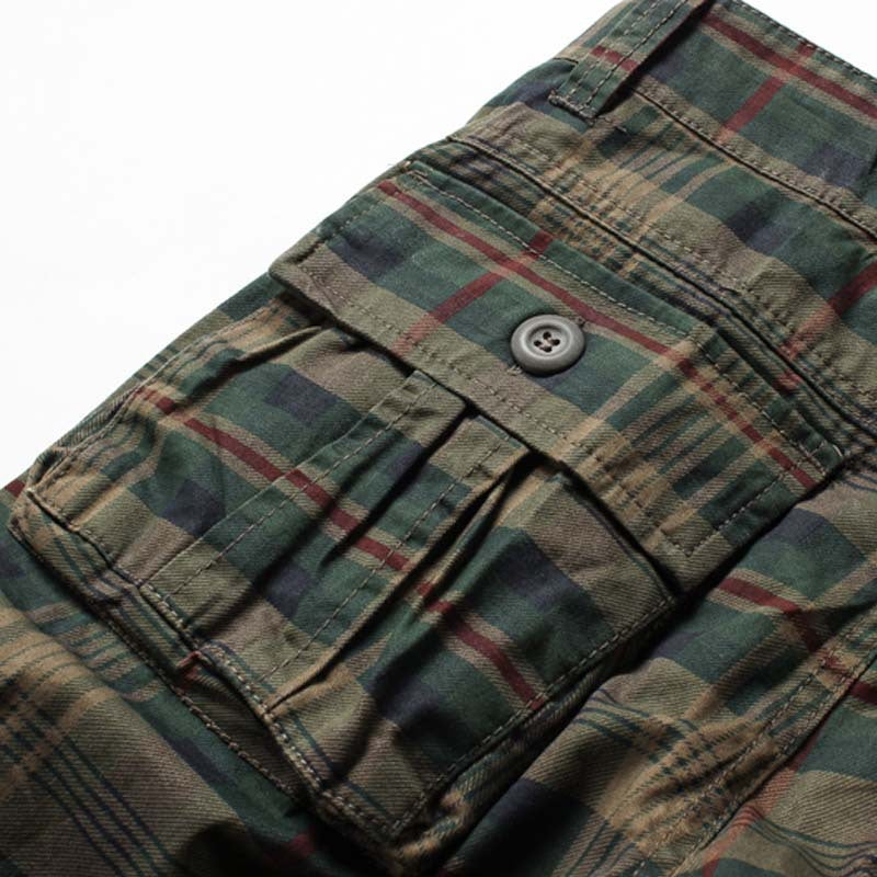 Men&#039;s Work Shorts Men&#039;s Sports Pants Five-point Multi-pocket Plaid Shorts Men&#039;s