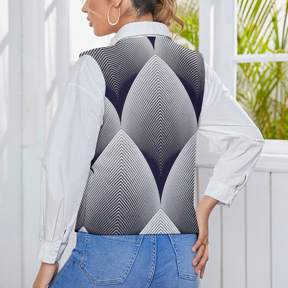 KSC's Custom Vest Designs Women's Long Sleeve Button Knit Vest - 10 OPTIONS INSIDE