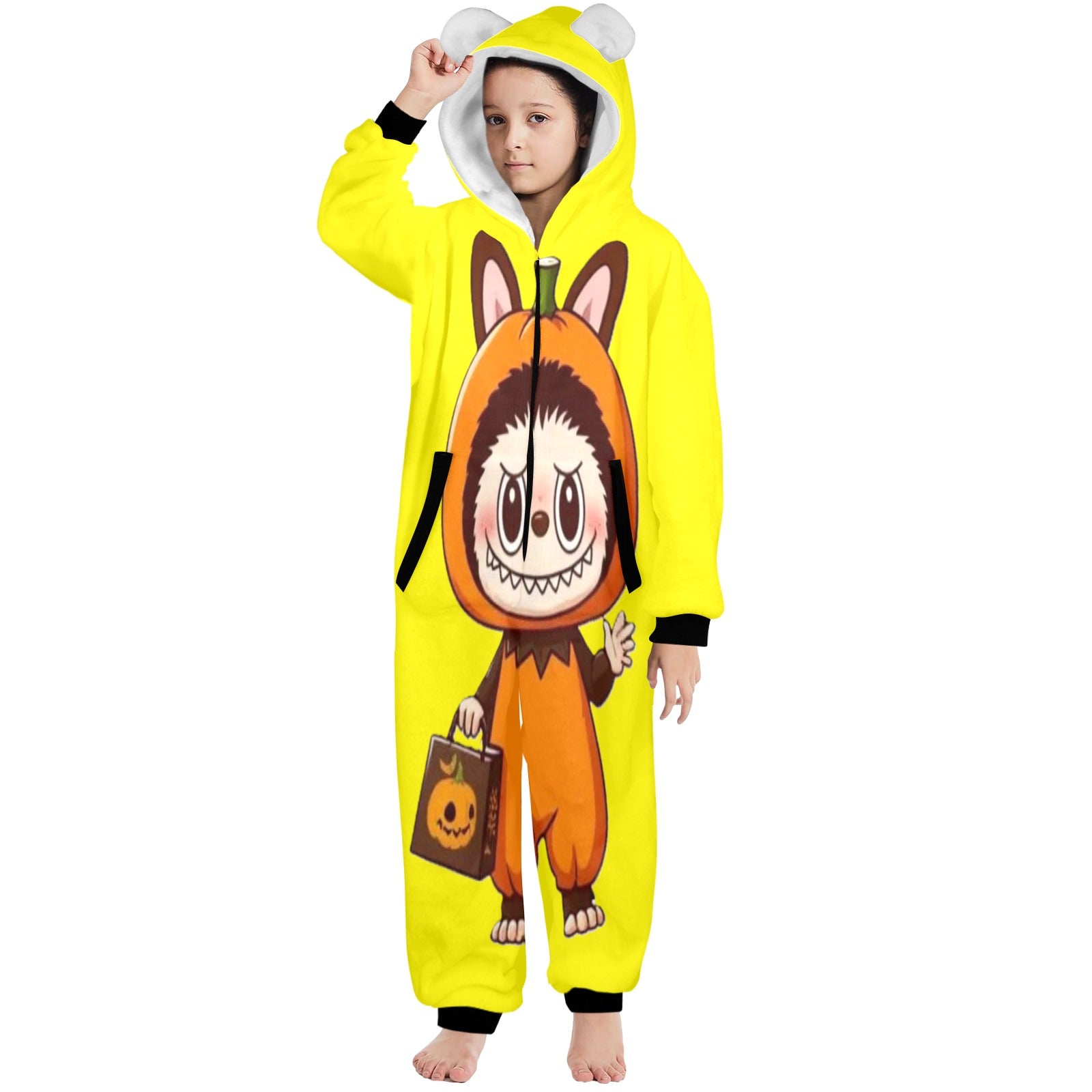 KSC's Halloween Big Kids Unisex Onesies (8 to 15 Years) Pumpkin Man Labubu