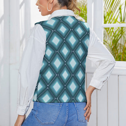 KSC's Custom Vest Designs Women's Long Sleeve Button Knit Vest - 10 OPTIONS INSIDE