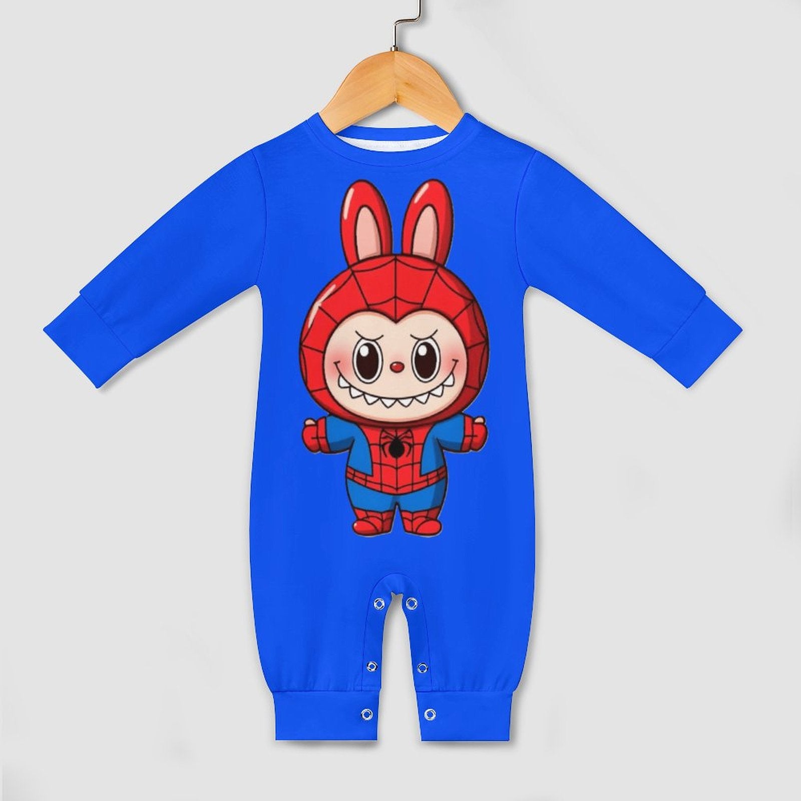 Spiderman Labubu Onesie Romper Blue with Hat