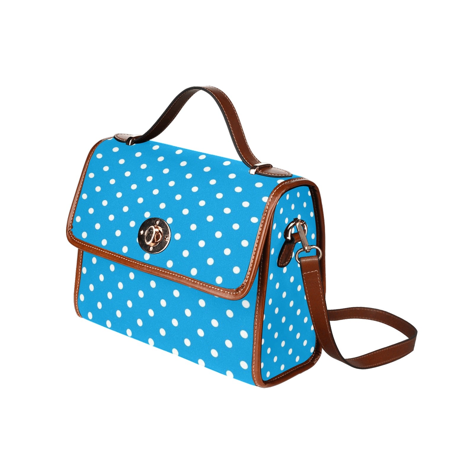 KSC's Custom Design's Waterproof Hand Bag-Brown Handle - 10 Options -Awesome Deal - Pop Art Designs, Polka Dots, Geometric Patterns