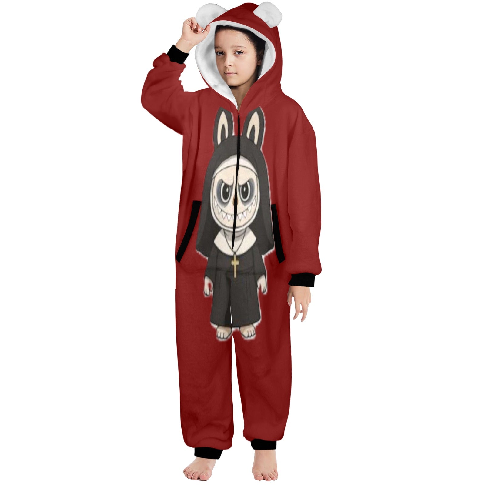 KSC's Halloween Big Kids Unisex Onesies (8 to 15 Years) The Nun Labubu