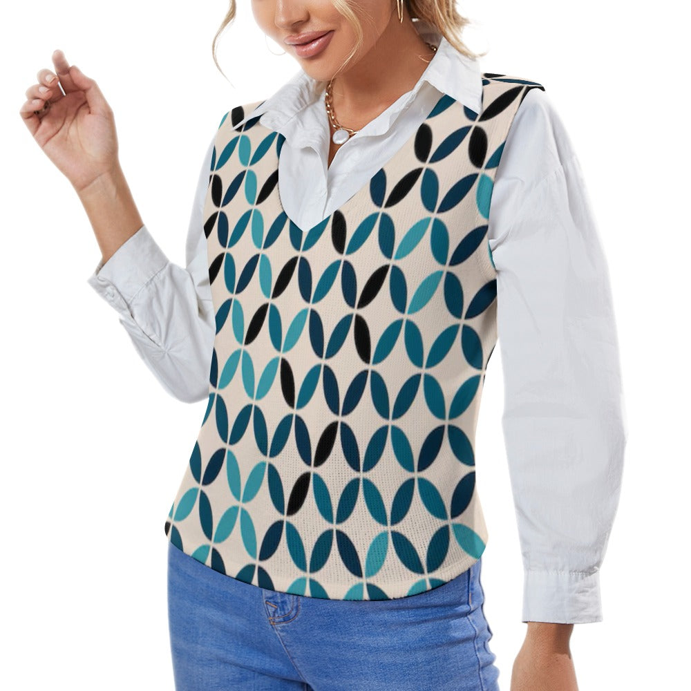 KSC's Custom Vest Designs Women's Long Sleeve Button Knit Vest