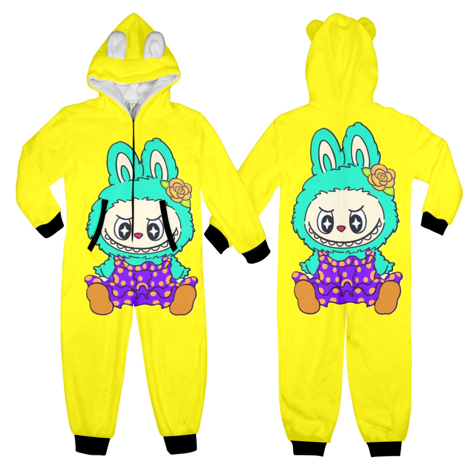 KSC's Exclusive Big Kids Onesie Labubu (8 to 15 Years) Yellow Teal Labubu