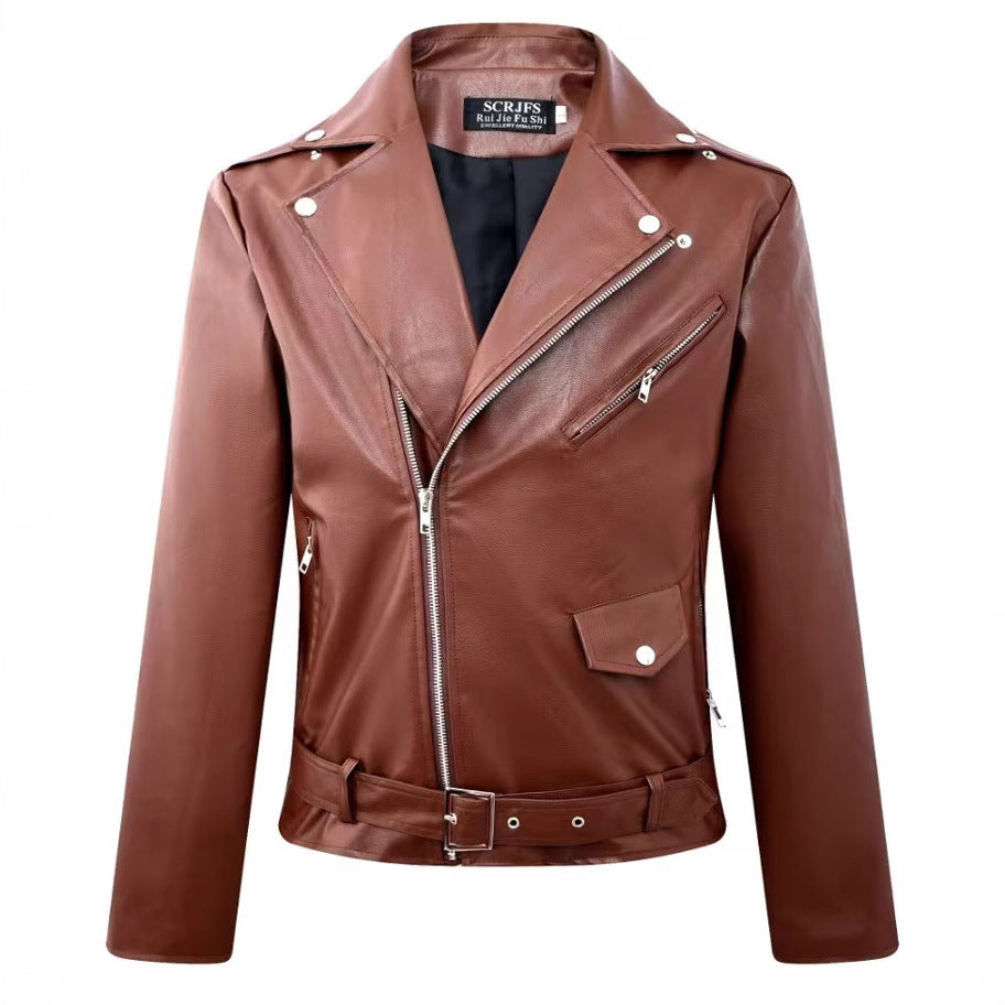 New men's leather jacket Trend Men's motorcycle leather jacket large size men's color