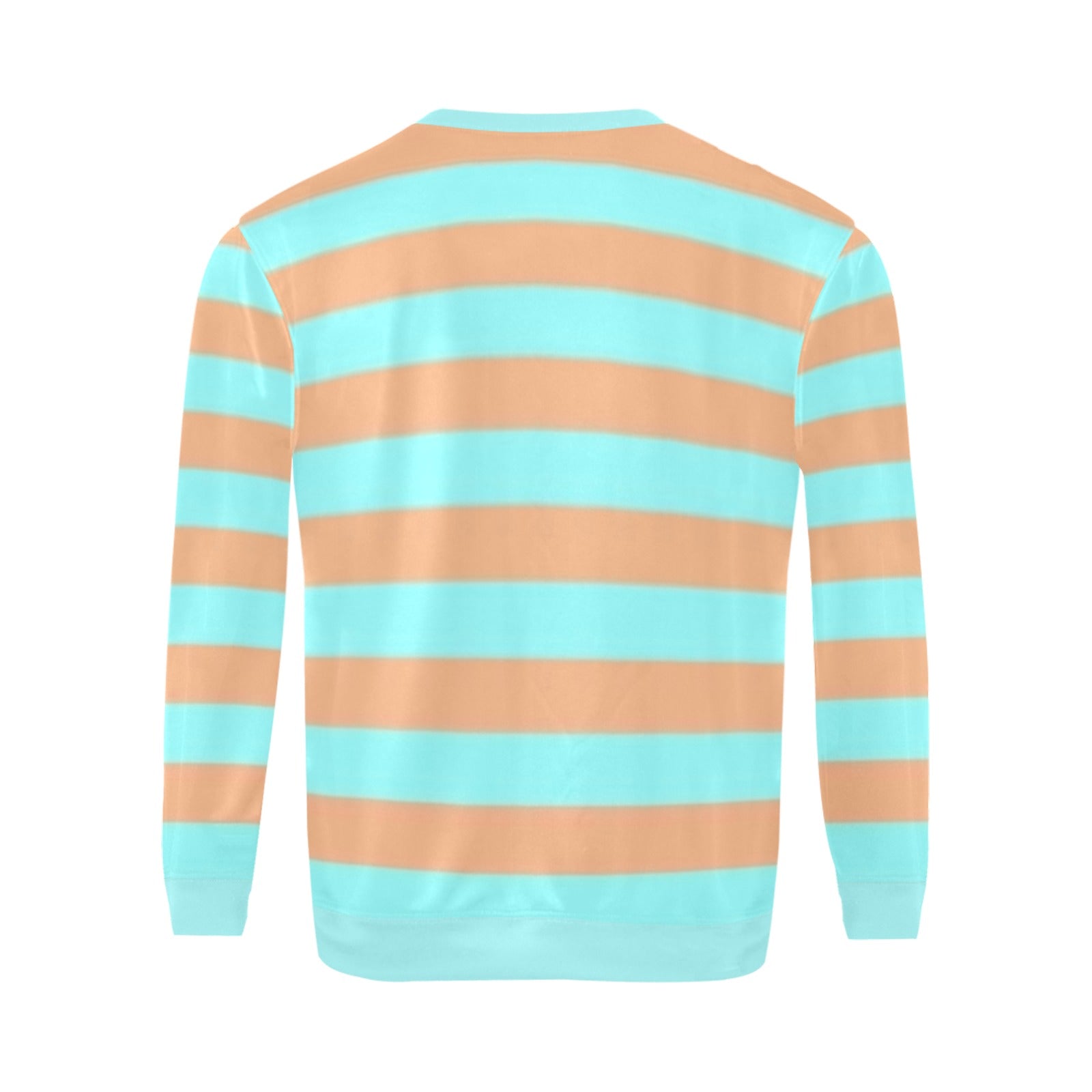 Green Brown Chocolate Mint Striped Sweater - Men's Sweater - Sweatshirts Men's Crew Neck Sweatshirt (Model H18)