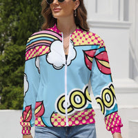 KSC's Limited Edition Pop Art Designs Women's Long Sleeve Zipper Jacket (10 Options) - KSC's Limited Edition Pop Art Collections