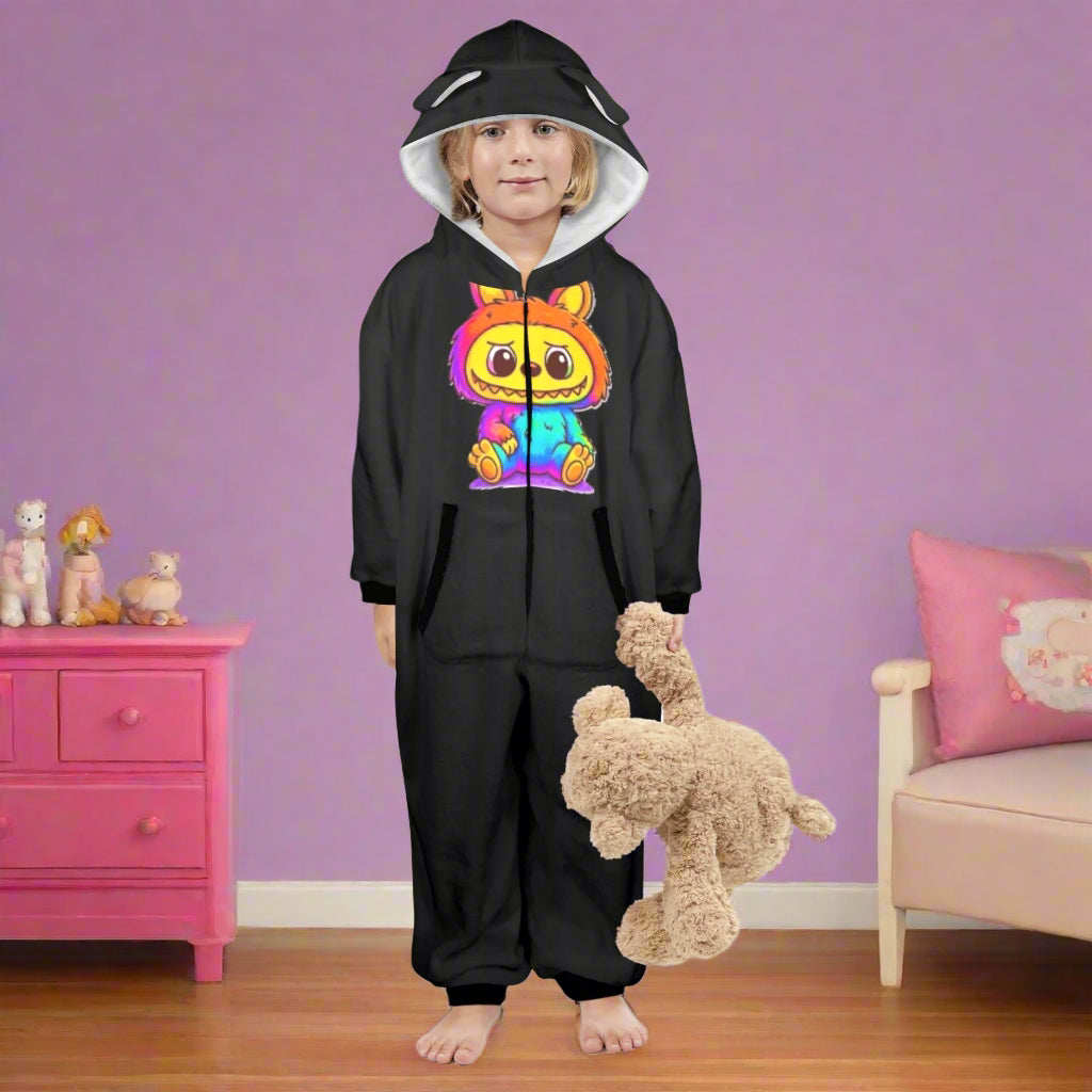 KSC's Black Little Kids Onesie Labubu Design