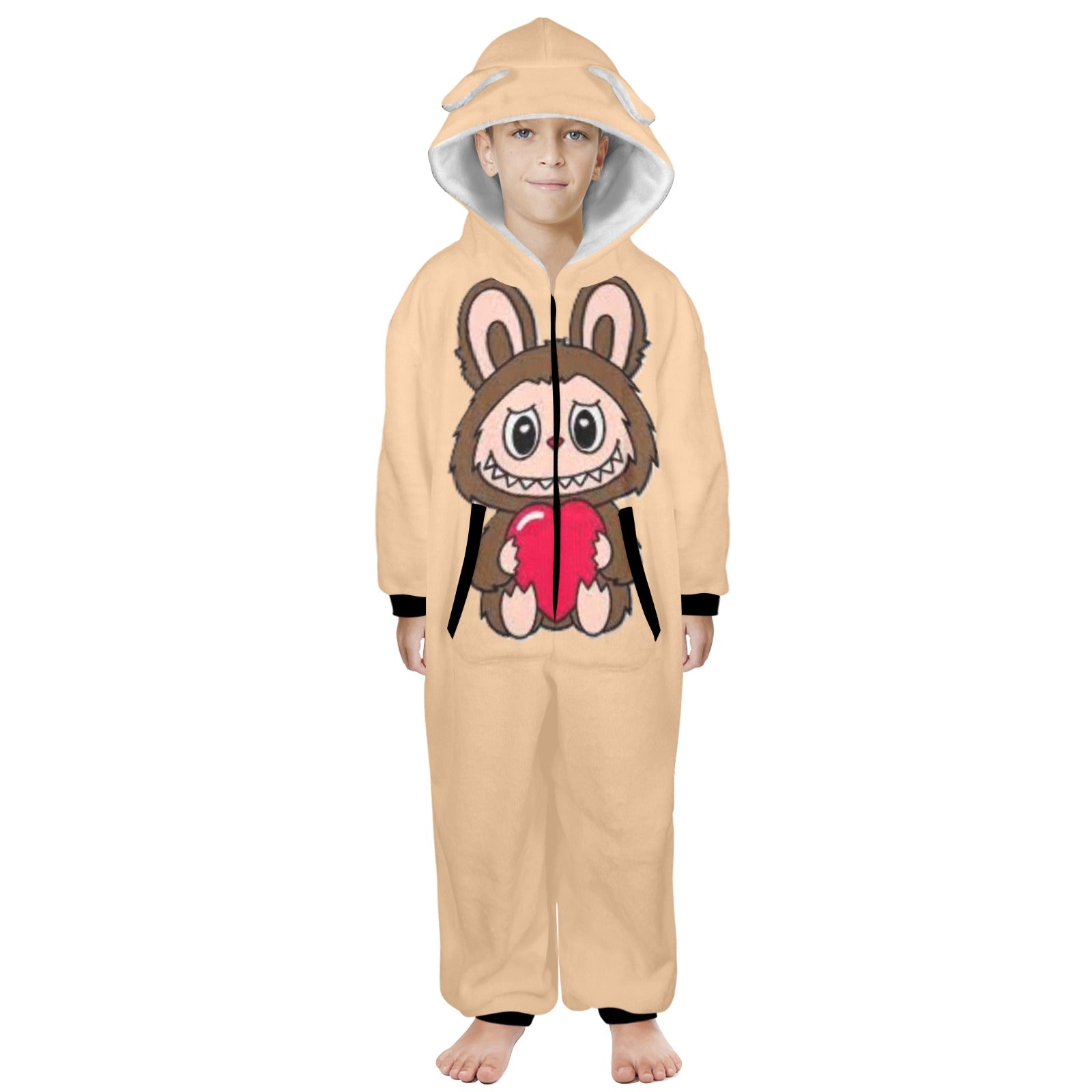 KSC's Exclusive Big Kids Onesie Labubu (8 to 15 Years) Tan Brown Labubu w/Heart